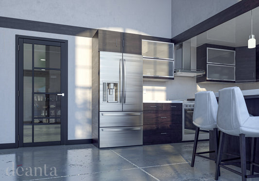 Deanta Internal Brixton Black Prefinished Glazed Door