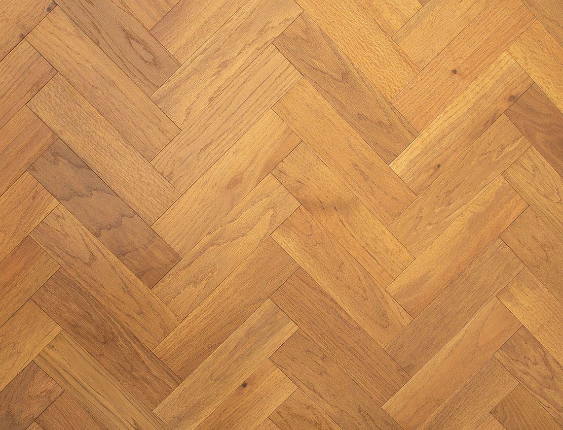 Liberty Herringbone Real Wood 10 x 80mm Engineered Flooring Burnham Golden Oak Brushed UV Oiled
