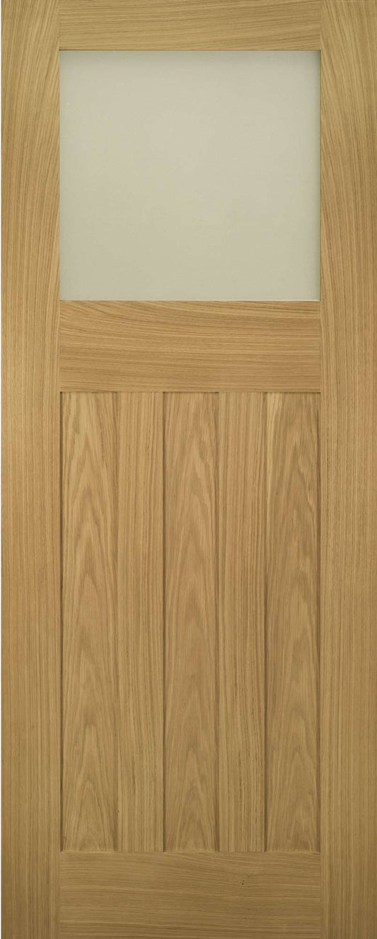 Deanta Internal Cambridge Oak Unfinished Glazed Door