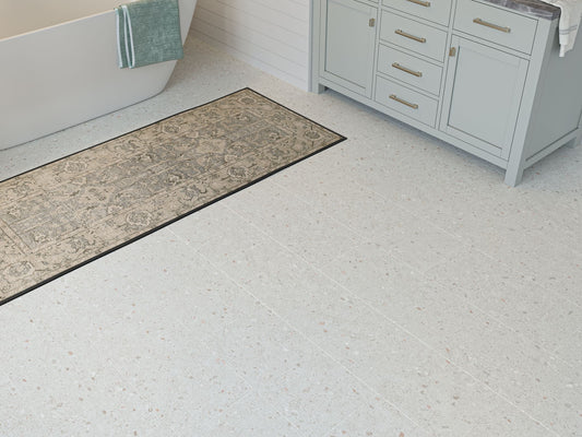 Liberty SPC Luxury Vinyl Tile White Terrazzo Chantry LVT Flooring Built In Underlay