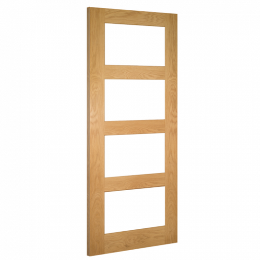 Deanta Internal Coventry Oak Unfinished Glazed Fire Door