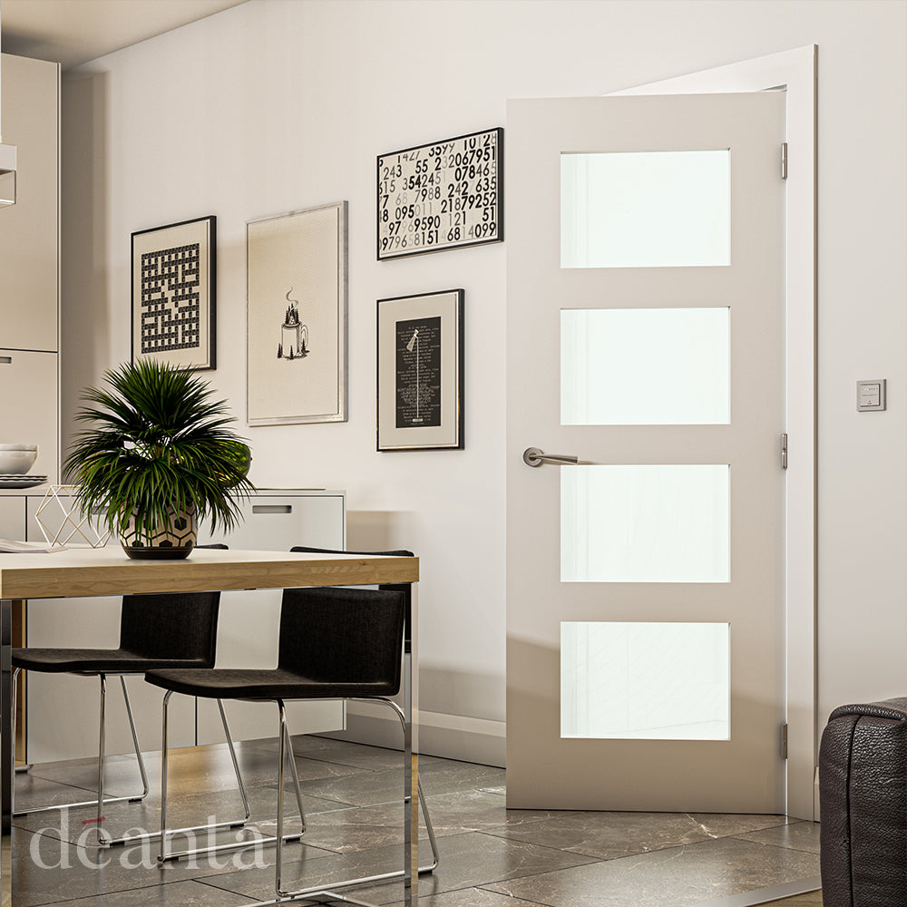 Deanta Internal Coventry White Primed Glazed Fire Door
