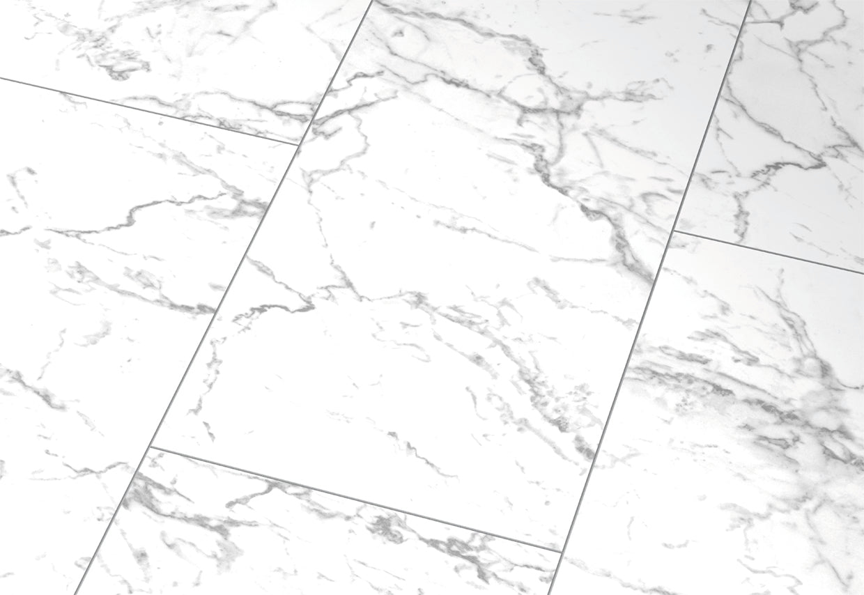 Liberty Falquon Stone Carrara Marble High Gloss 8mm Laminate Flooring