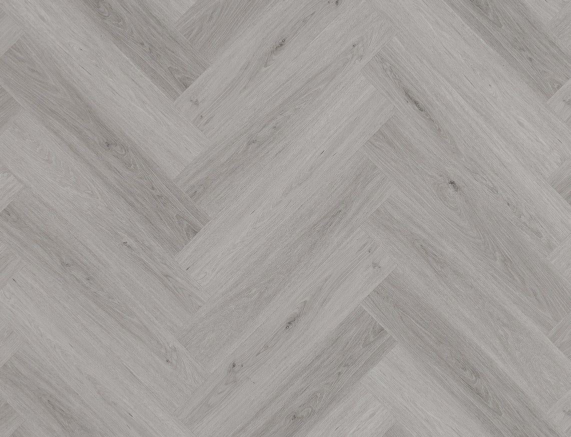 Liberty SPC 6.5mm LVT Flooring Kynance Grey Oak Herringbone Built In Underlay