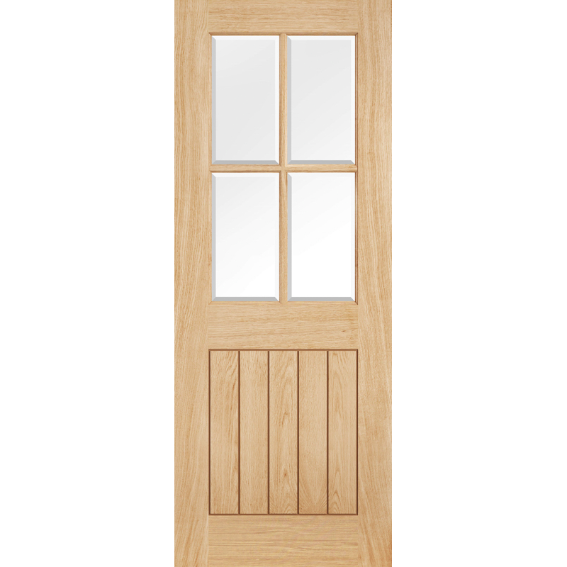 Internal Oak Belize 4L Glazed Door Clear Glass