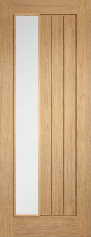Internal Oak Mexicano Clear Glazed Offset Door