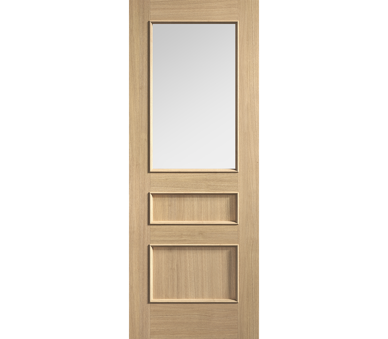 Internal Oak Toledo Clear Glazed Door Fully Finished
