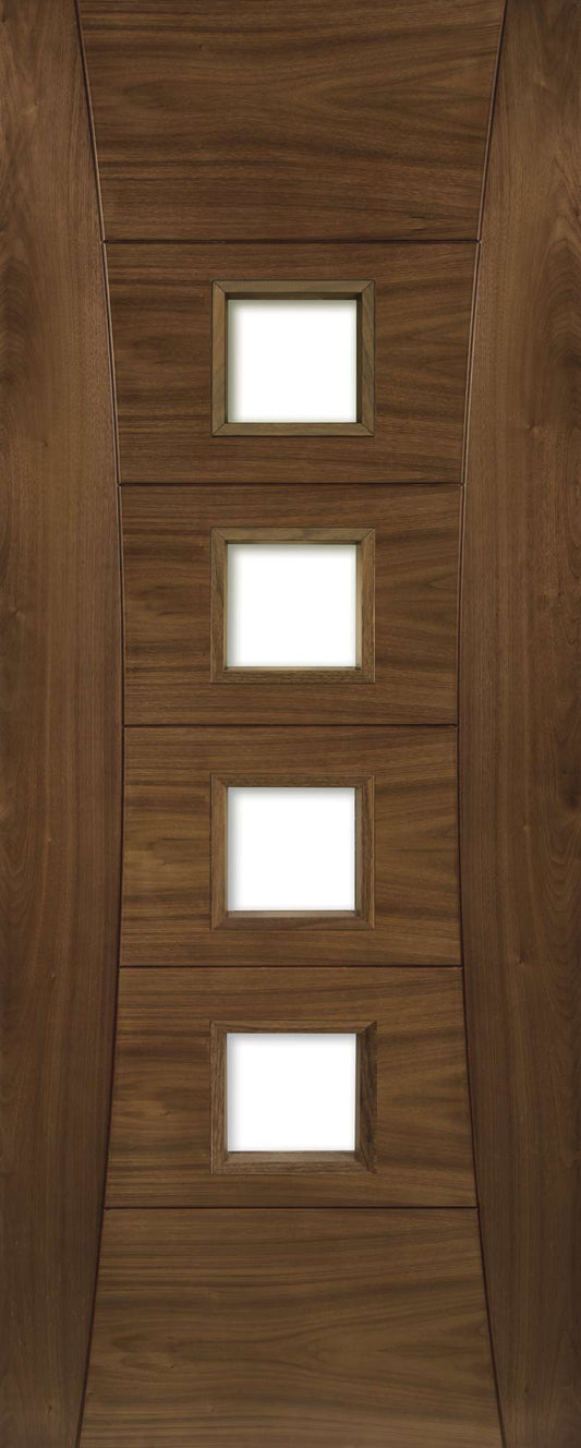Deanta Internal Pamplona Walnut Prefinished Glazed Fire Door
