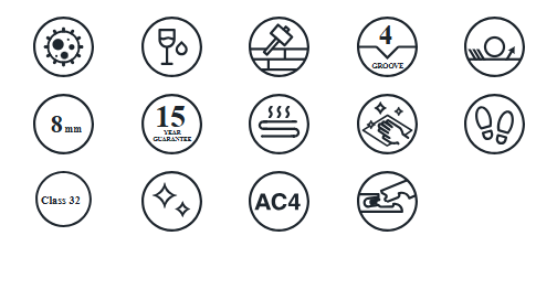 Liberty Falquon Stone Martico Grigio Tile High Gloss 8mm Laminate Flooring