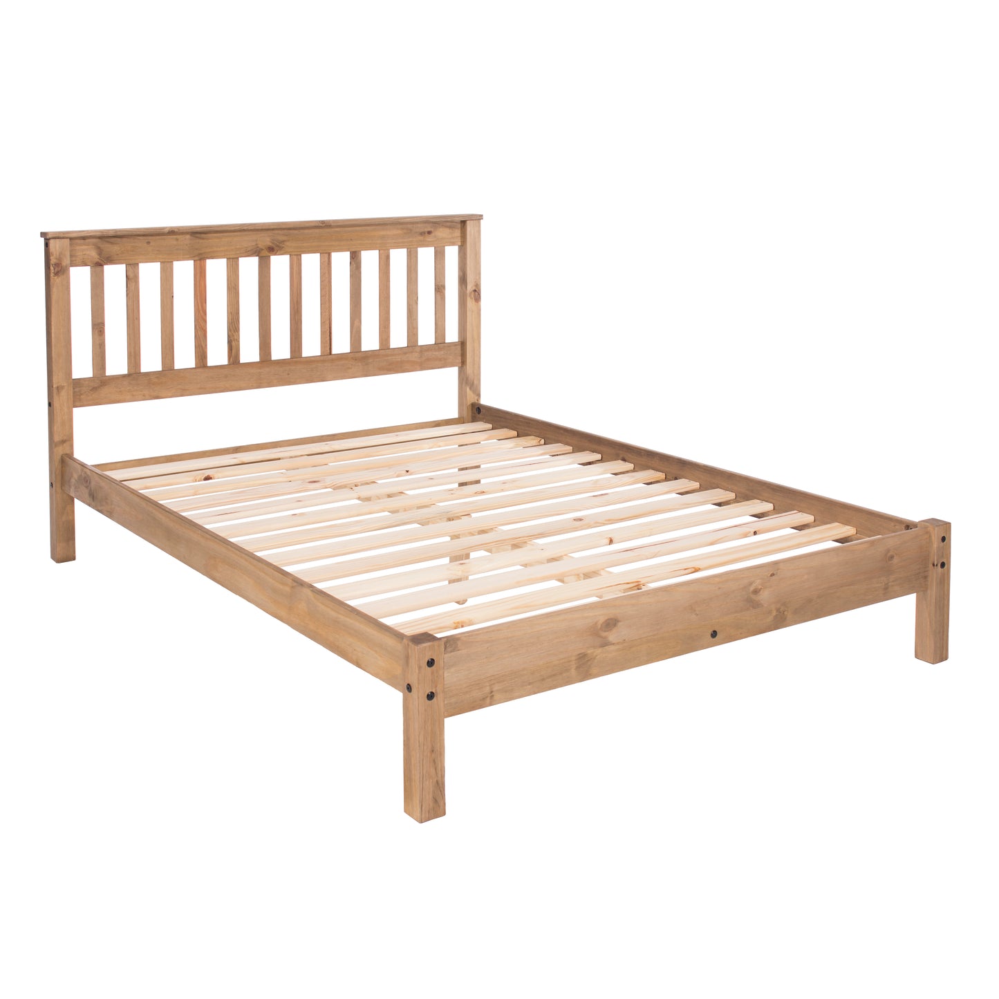 Liberty Corona Premium Waxed Pine Bedroom 4'6" Slatted Double Low End Bedstead