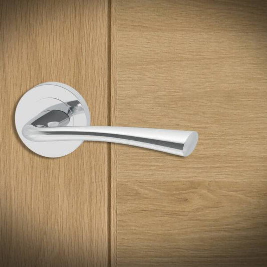 Weser Door Handle Bathroom Pack on with Lock and 75mm Latch