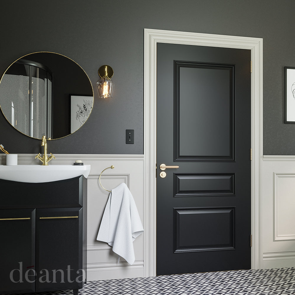 Deanta Internal Windsor Black Prefinished Fire Door