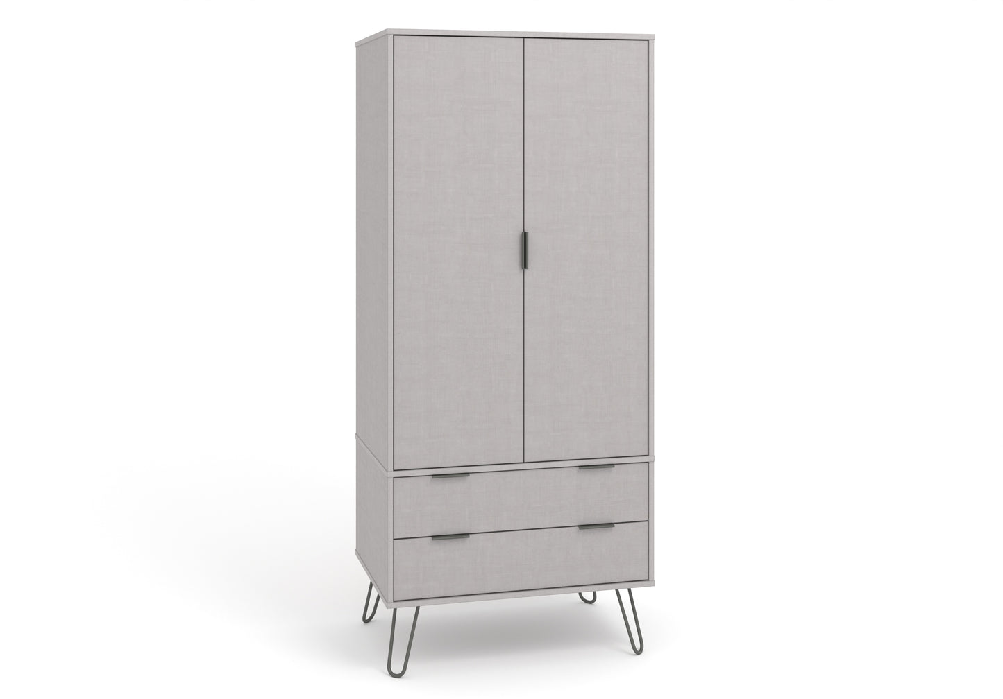 Liberty Augusta Grey Textured Finish 2 Door, 2 Drawer Wardrobe
