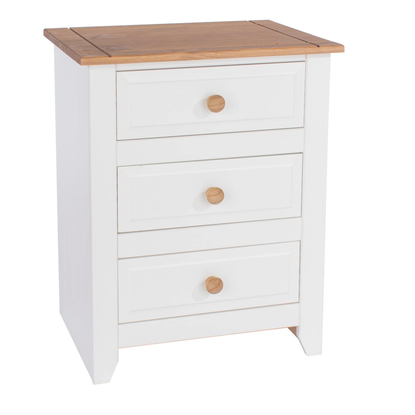 Liberty Capri Waxed Pine and White Painted Mdf 3 Drawer Bedside Cabinet