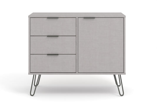 Liberty Augusta Grey Textured Finish Small Sideboard with 1 Doors, 3 Drawers