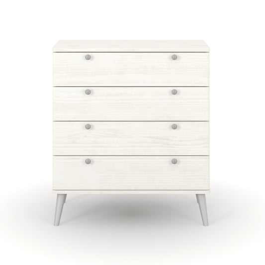 Liberty Augusta Curve White Waxed Pine 4 Drawer Chest