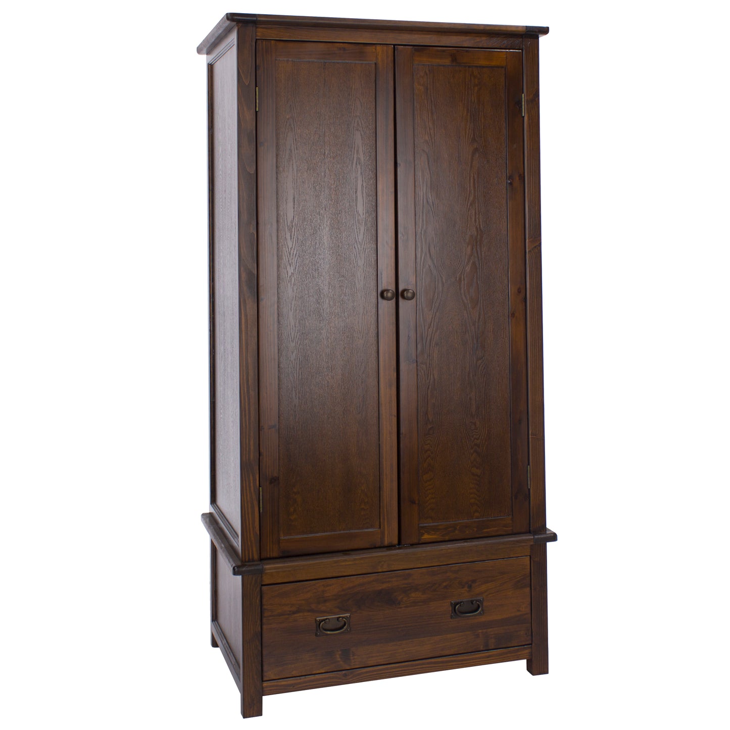 Liberty Boston Handcrafted Dark Lacquered 2 Door, 1 Drawer Wardrobe