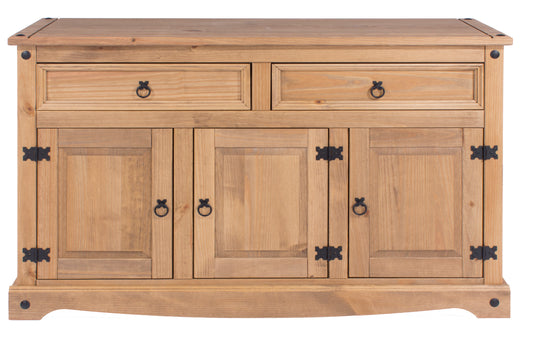 Liberty Corona Premium Waxed Pine Downstairs Medium Sideboard with 3 Doors, 2 Drawers