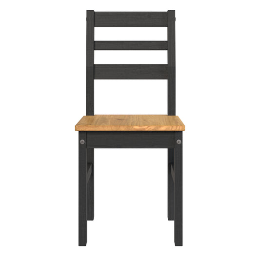 Liberty Augusta Waxed Pine Linea Black Ladder Back Chair (pair)