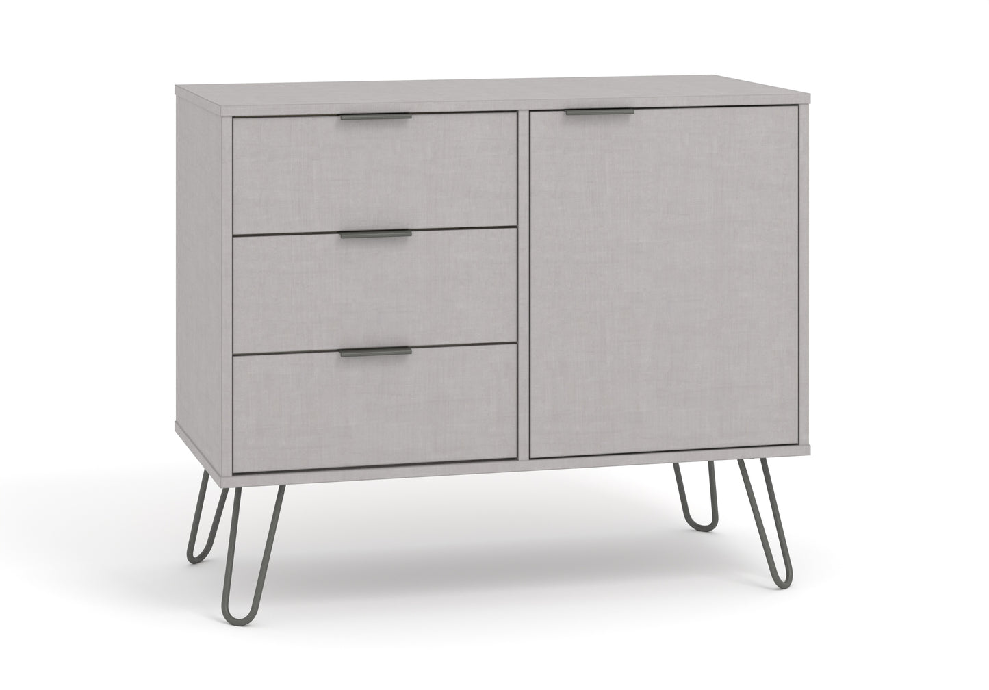 Liberty Augusta Grey Textured Finish Small Sideboard with 1 Doors, 3 Drawers