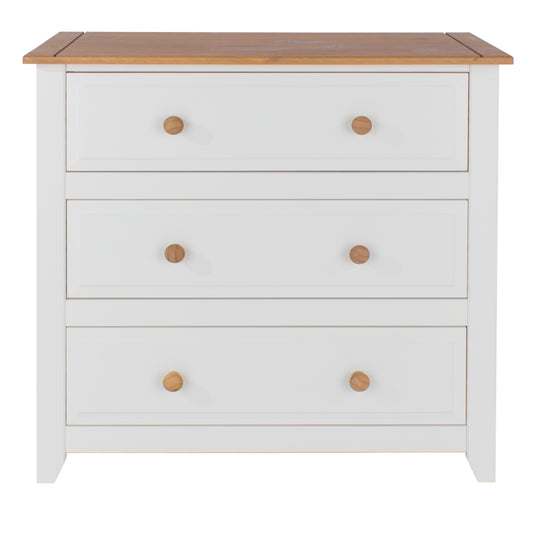 Liberty Capri Waxed Pine and White Painted Mdf 3 Drawer Chest