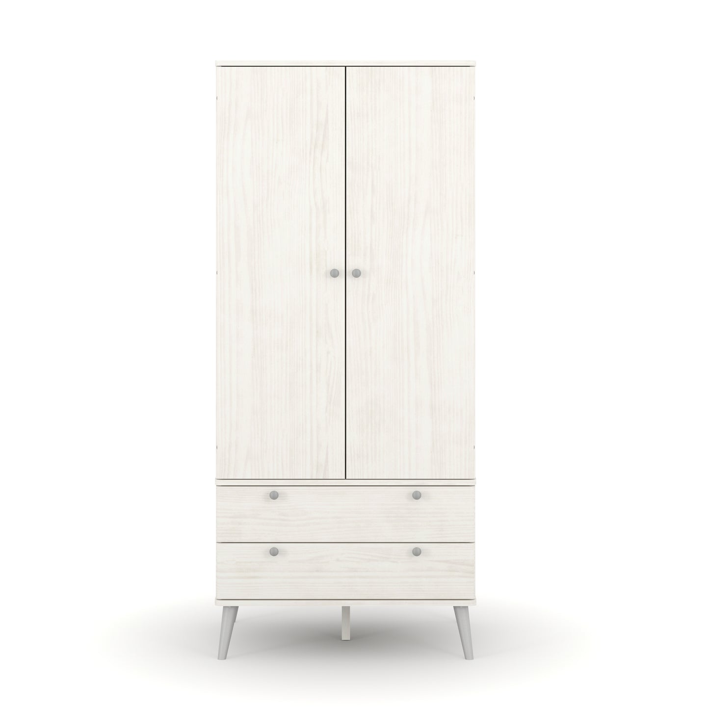 Liberty Augusta Curve White Waxed Pine 2 Door, 2 Drawer Wardrobe