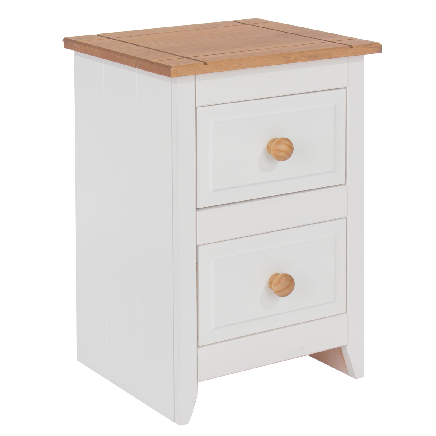 Liberty Capri Waxed Pine and White Painted Mdf 2 Drawer Petite Bedside Cabinet