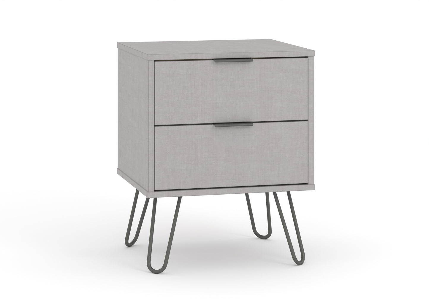 Liberty Augusta Grey Textured Finish 2 Drawer Bedside Cabinet