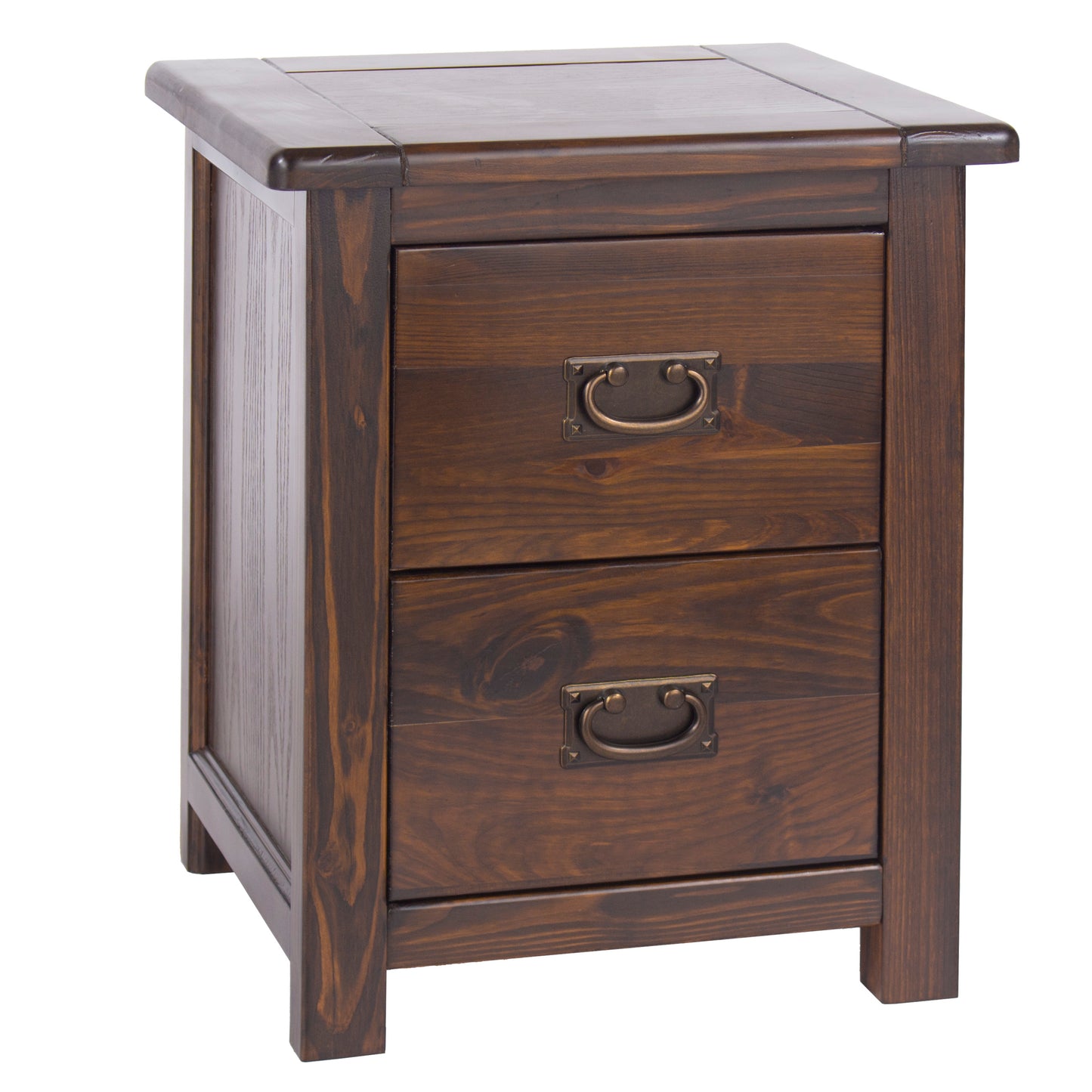 Liberty Boston Handcrafted Dark Lacquered 2 Drawer Bedside Cabinet