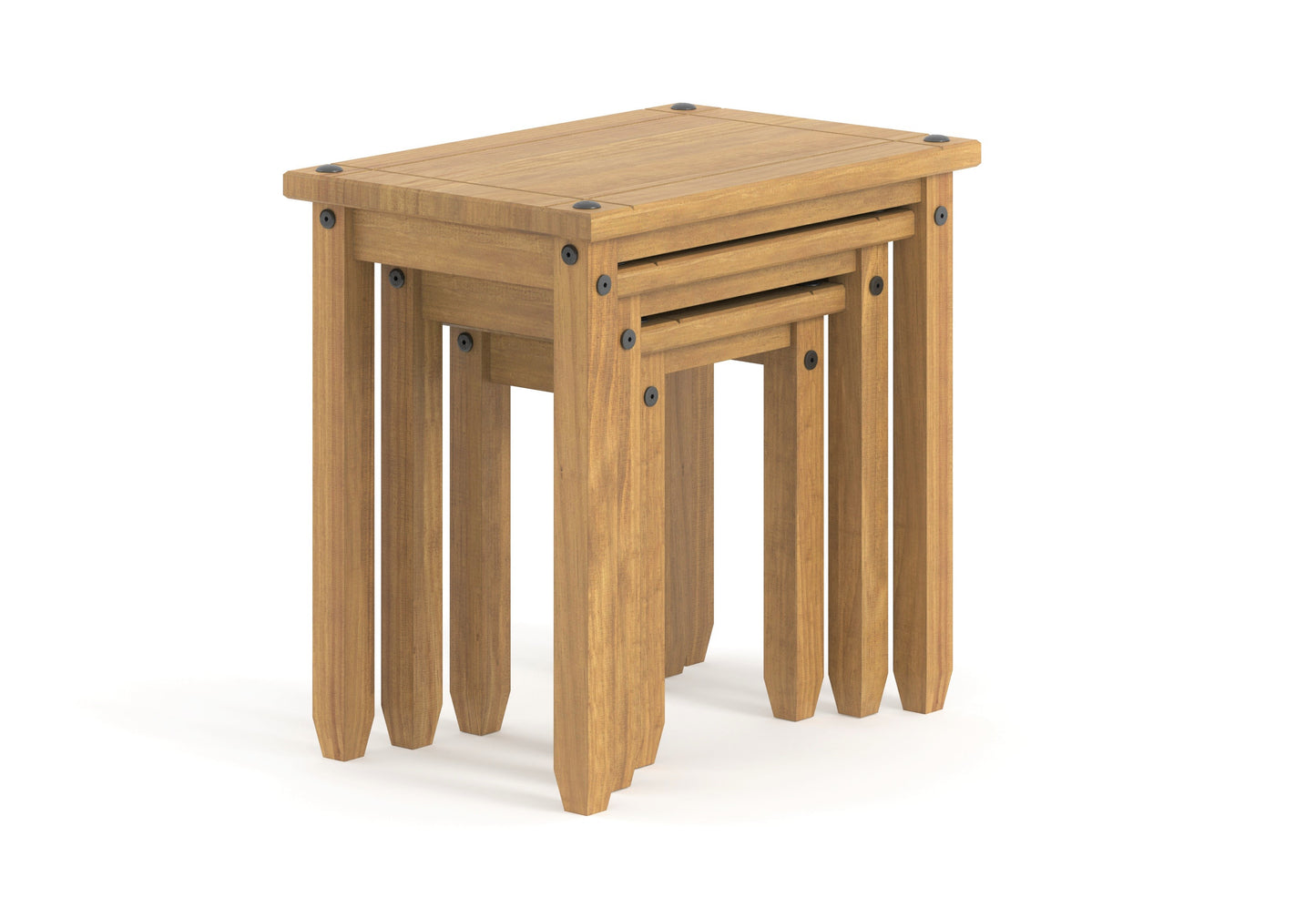 Liberty Corona Premium Waxed Pine Downstairs Nest of 3 Tables