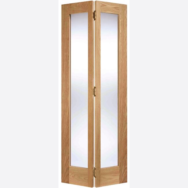 Internal Oak Pattern 10 Clear Glazed Bi-Fold Door