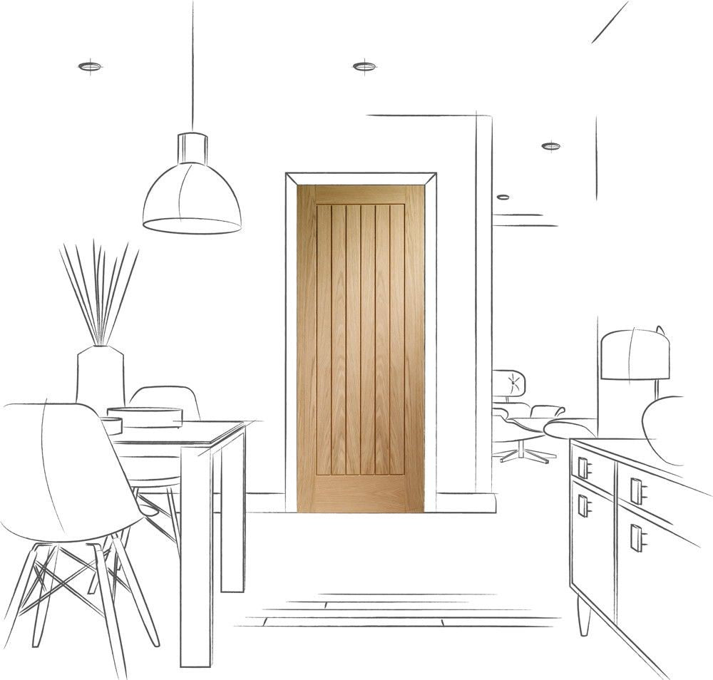 XL Joinery Internal Oak Suffolk Half Hour Fire Rated Door FD30 Essentials