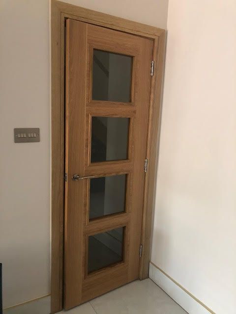 Internal Oak Vancouver 4L Glazed Door Half Hour Fire Rated