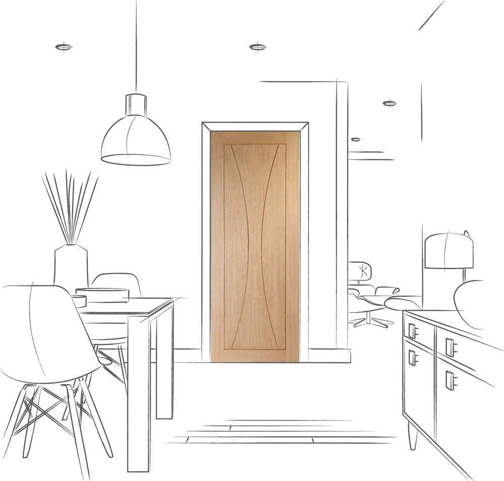 Internal Oak Verona Door Panelled Pre-Finished