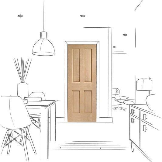 XL Joinery Internal Prefinished Oak Victorian 4 Panel Door