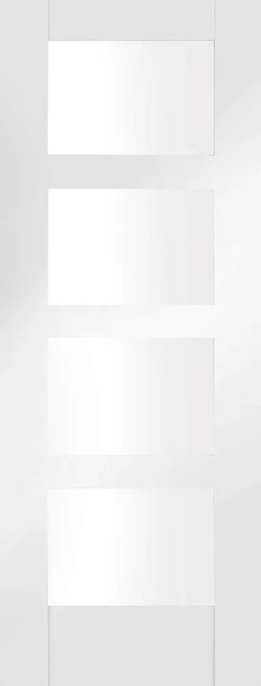 XL Joinery Internal White Shaker 4 Panel Clear Glazed Fire Door FD30