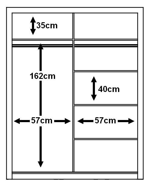 Liberty Arti 6 - 2 Sliding Door Wardrobe 120cm