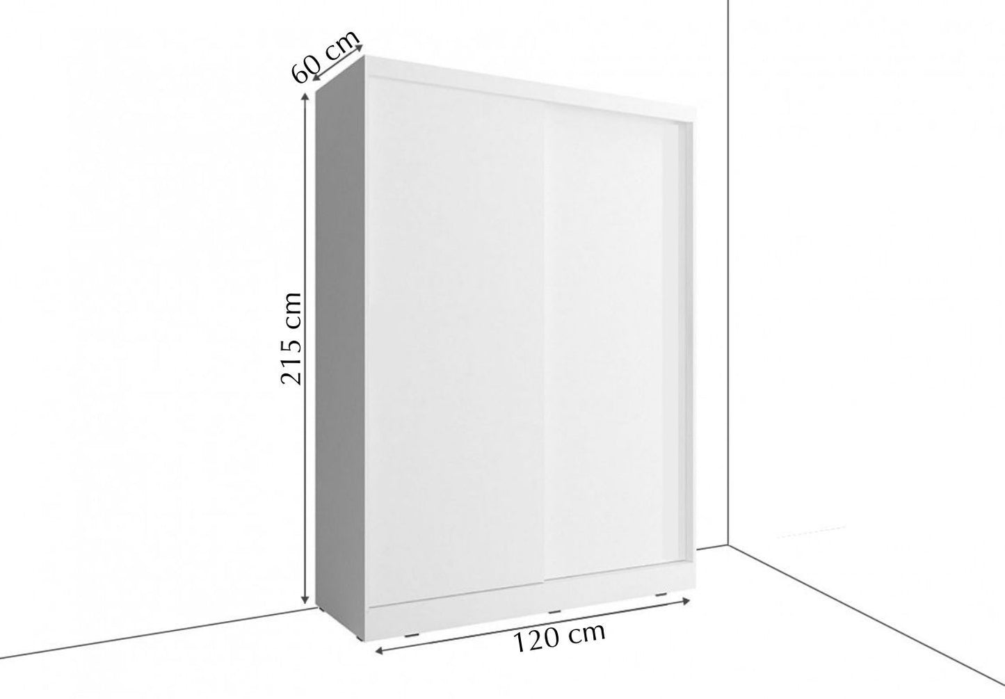 Liberty Arti 19 - 2 Sliding Door Wardrobe 120cm