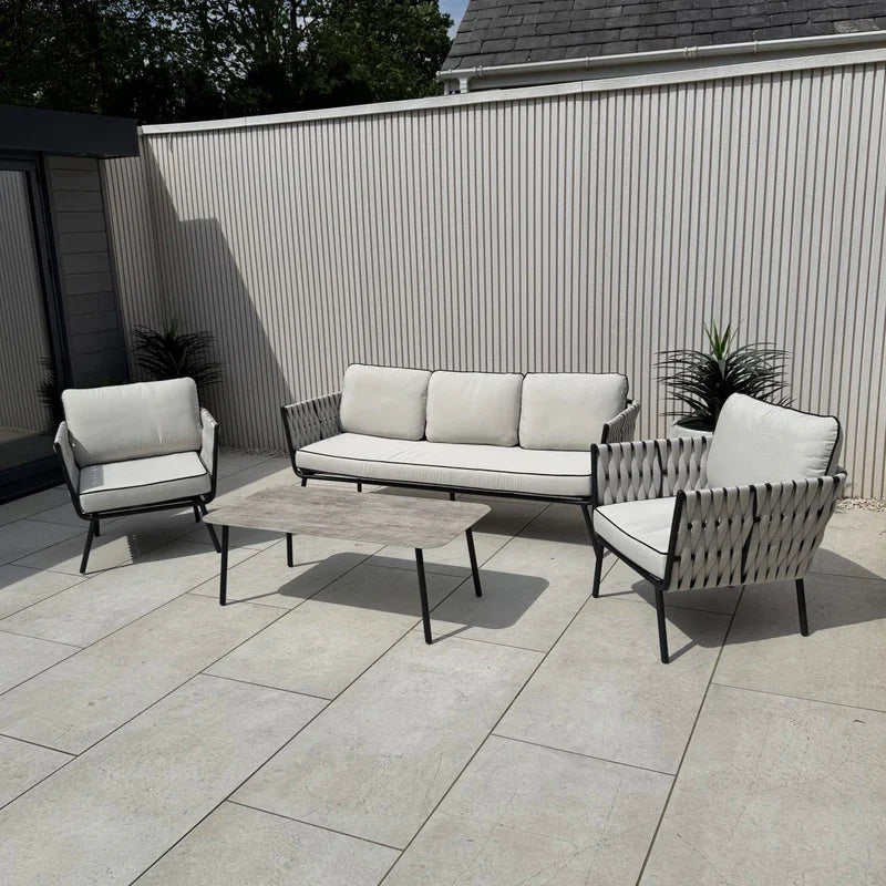 Rattan Republic Aluminium & Rope Lounge Garden Sofa Set