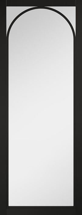 Internal Black Clear Glazed Melrose Pre-Finished Door Industrial Style