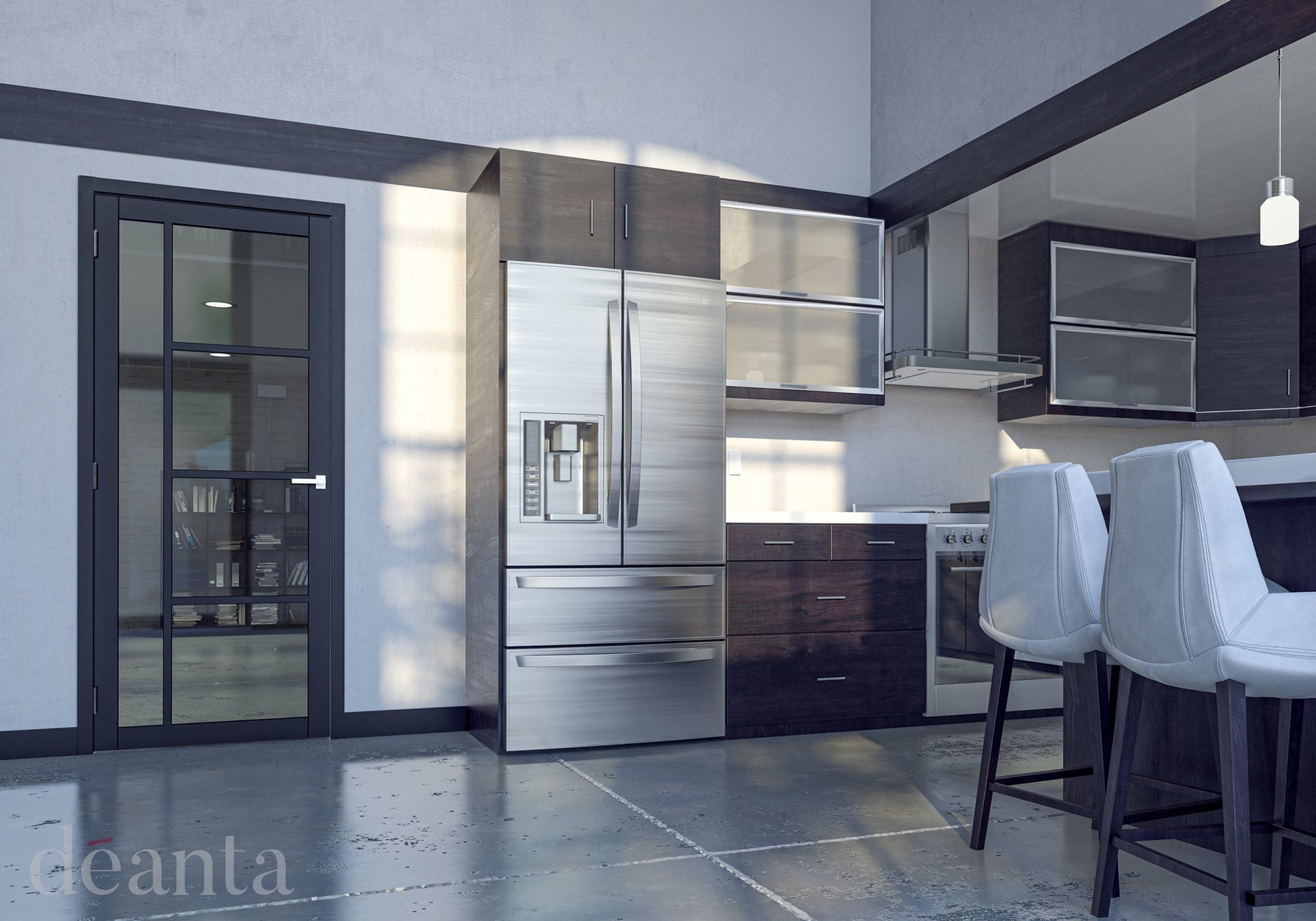Deanta Internal Brixton Black Prefinished Glazed Door