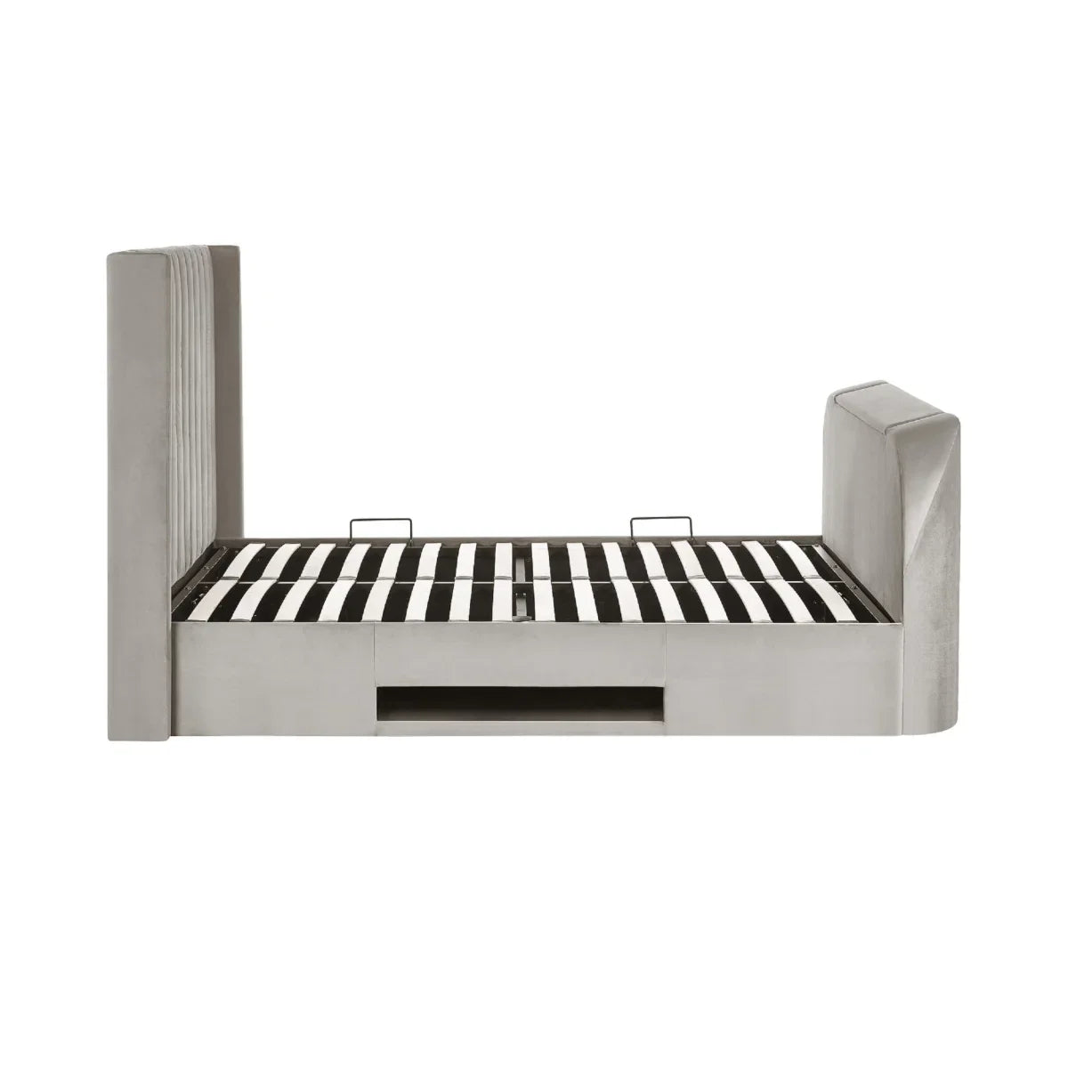 Trinity Clara Side Lift Ottoman Light Grey Fabric TV Bed