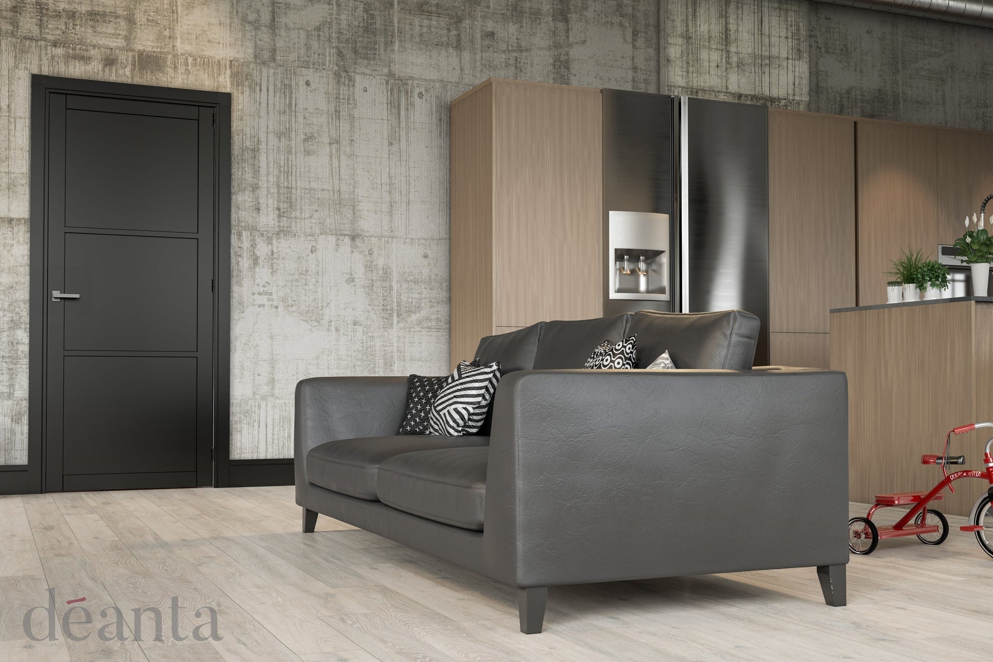 Deanta Internal Camden Black Prefinished Door