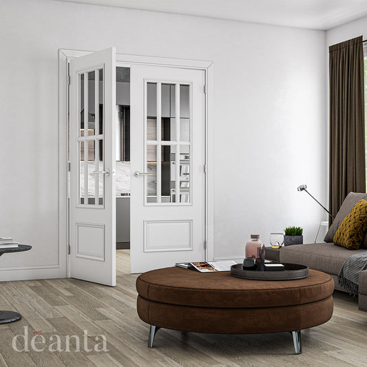 Deanta Internal Canterbury White Primed Glazed Door