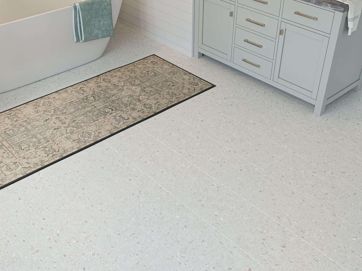 Liberty SPC Luxury Vinyl Tile White Terrazzo Chantry LVT Flooring Built In Underlay