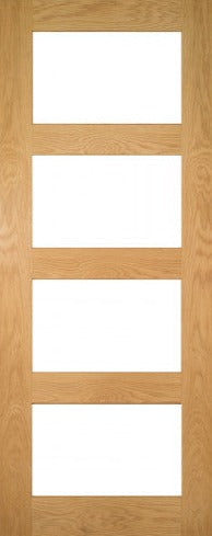 Deanta Internal Coventry Oak Unfinished Glazed Fire Door
