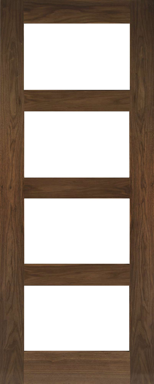 Deanta Internal Coventry Walnut Prefinished Glazed Fire Door