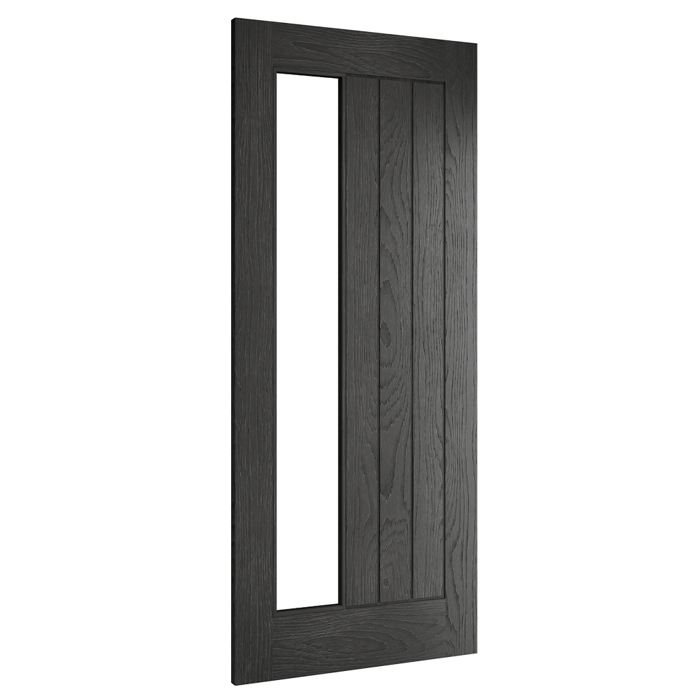 Deanta Internal Ely Black Prefinished Glazed Door