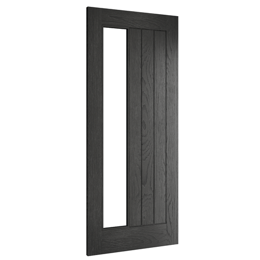 Deanta Internal Ely Black Prefinished Glazed Door