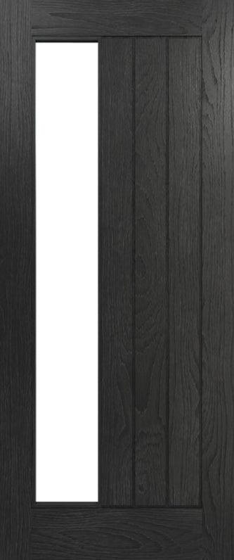 Deanta Internal Ely Black Prefinished Glazed Door